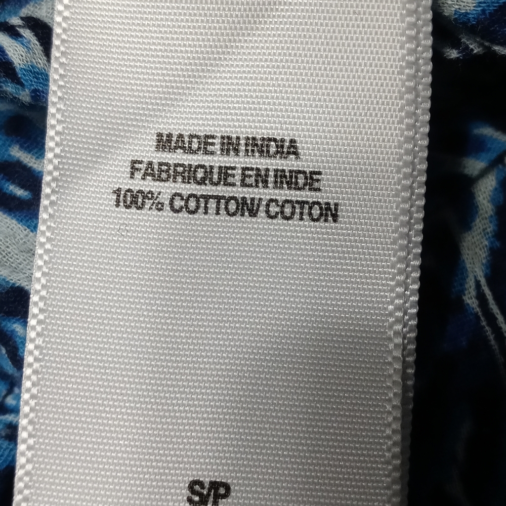 Lucky Brand Blouse Blue White‎ 100% Cotton Size Small - Picture 5 of 10